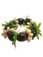 Brown Kukui Nut, Leaf, & Shell Combination Bracelet 1Piece