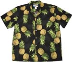 Waimea Casuals Maui Pineapple Black Cotton Men's Hawaiian Shirt