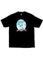 Surfer Santa Black Cotton Men&#39;s Hawaiian T-Shirt