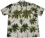 Waimea Casuals Wailea Palms White Cotton Men's Hawaiian Shirt