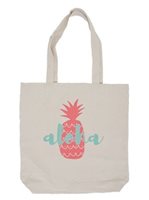 Angels by the Sea Aloha Logo Pineapple print Canvas Tote Bag