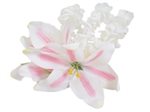 Pink Lily with Pikake Hair Clip 7"x 6"