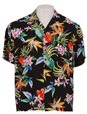 Two Palms Passion Paradise Black Rayon Men&#39;s Hawaiian Shirt