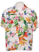 Two Palms Passion Paradise White Rayon Men's Hawaiian Shirt