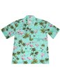 Ky&#39;s Flamingo Fever Green Cotton Men&#39;s Hawaiian Shirt