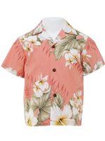 Anuenue Hibiscus Trend Coral Cotton Boys Hawaiian Shirt