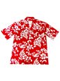 Ky&#39;s Classic Hibiscus Red Cotton Men&#39;s Hawaiian Shirt