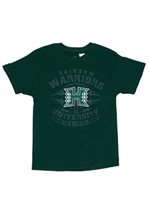 UH Rainbow Warriors Forest Green Men's Hawaiian T-Shirt