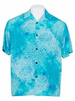 Hilo Hattie Coral Sea Green Rayon Men's Hawaiian Shirt