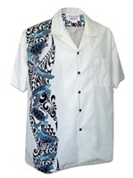 Pacific Legend メンズ アロハシャツ [ホヌ パネル/ホワイト]