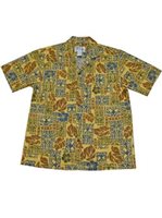 Ky's Mystical Tapa Yellow Men's Hawaiian Shirt