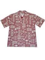 Ky's Traditional Tapa Red Men's Hawaiian Shirt