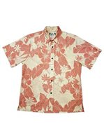 Two Palms Lanai Coral Cotton Men's Reverse Printing Hawaiian Shirt