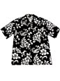 Ky&#39;s Classic Hibiscus Black Cotton Men&#39;s Hawaiian Shirt