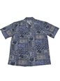 Ky&#39;s Honu Monstera  Blue Cotton Poplin Men&#39;s Hawaiian Shirt