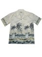 Ky&#39;s Shore Line Gray Cotton Men&#39;s Hawaiian Shirt