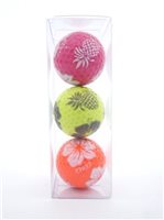 Hibiscus and Pineapple Neon 3 Floral Golf Balls Pack