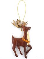Aloha Wood Art Reindeer Wood Ornament