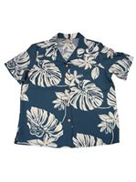 Paradise Found Tiare 19 Blue Rayon Women's Hawaiian Shirt