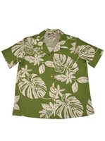Paradise Found Tiare 19 Olive Rayon Women's Hawaiian Shirt