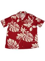 Paradise Found Tiare 19 Red Rayon Women's Hawaiian Shirt