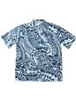 Aloha Republic メンズ アロハシャツ [サークレッド インク オブ ハワイ ネイ/ブルー/コットン]