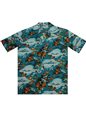 Aloha Republic Under The Sea Aqua Cotton Men&#39;s Hawaiian Shirt