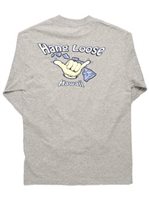 Hang Loose  Gray Cotton Men's Hawaiian Long Sleeve T-Shirt