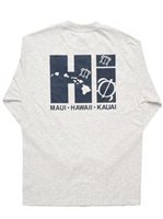 Hi Honu Gray Cotton Men's Hawaiian Long Sleeve T-Shirt