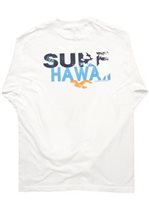 Surf Hawaii White Cotton Men's Hawaiian Long Sleeve T-Shirt
