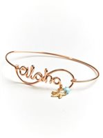 Happy Hawaii Jewelry Pink Gold 14KGF Wire Name Bangle