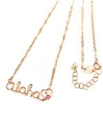 Happy Hawaii Jewelry Pink Gold 14KGF Wire Name Pendant