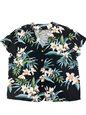 Paradise Found Orchid Ginger Black Rayon Women&#39;s V-neck Blouse