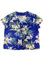 Paradise Found Orchid Ginger Blue Rayon Women&#39;s V-neck Blouse