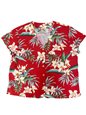 Paradise Found Orchid Ginger Red Rayon Women&#39;s V-neck Blouse