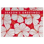 Island Heritage Hibiscus Chic White II 12-CT Deluxe Box Christmas Card