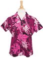 Two Palms Makapuu Purple Cotton Women&#39;s Hawaiian Shirt