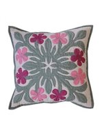 Kenui Quilts Multi Color Pink Plumeria Hawaiian Quilt Pillow Cover