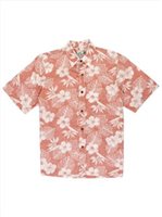 Two Palms Molokai Coral Cotton Men's Reverse Printing Hawaiian Shirt