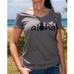 [Exclusive] Honi Pua Aloha Pineapple black Ladies Hawaiian T-Shirt