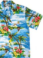 Two Palms Ocean Aqua Rayon Men's Hawaiian Shirt