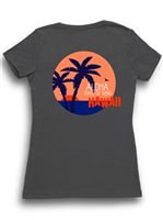 【Aloha Outlet限定】 Honi Pua レディースハワイアンTシャツ [パームツリー＆アイランド]