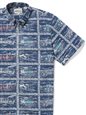 Reyn Spooner Lifeguards Classic Navy Spooner Kloth Men&#39;s Hawaiian Shirt Classic Fit