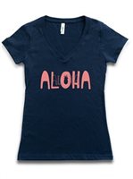 【Aloha Outlet限定】 Honi Pua レディースハワイアンTシャツ [コーラルアロハ]