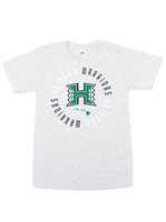 UH UH Circle Mesh White Gray Men's Hawaiian T-Shirt