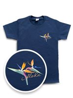 【Aloha Outlet限定】 Honi Pua ユニセックスハワイアンTシャツ [バードオブパラダイス]
