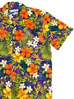 Waimea Casuals Tropical Garden Purple 100% Cotton Men's Hawaiian Shirt