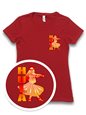 Honi Pua Hula Dancer Ladies Hawaiian Crew-neck T-Shirt