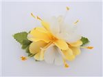 Yellow/White Small Kahili Ginger Hair Clip 3.5"