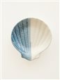 Sea Scallop Blue Unglazed Ceramic Decorative Plate
